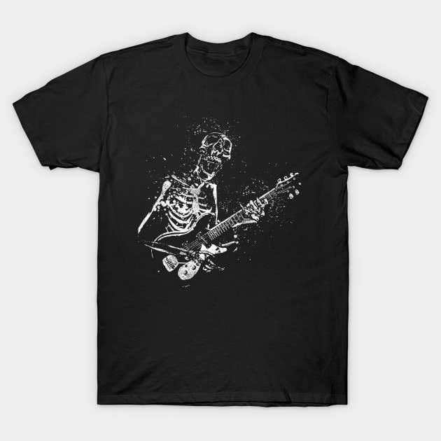 Guitar playing rock and roll skeleton T-Shirt by Cattle and Crow